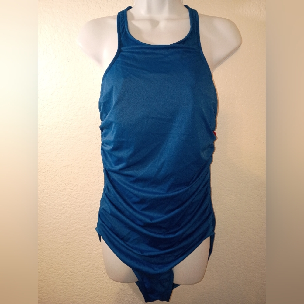MAGICSUIT Blue One-Piece Swimsuit NWT Strappy Back Detail Size 16